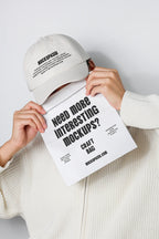 Baseball Cap and Kraft Bag Mockup