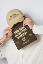 Baseball Cap and Kraft Bag Mockup