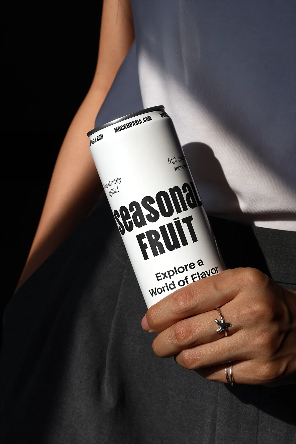 Slim Can Mockup CF01 – In Hand, Window Light