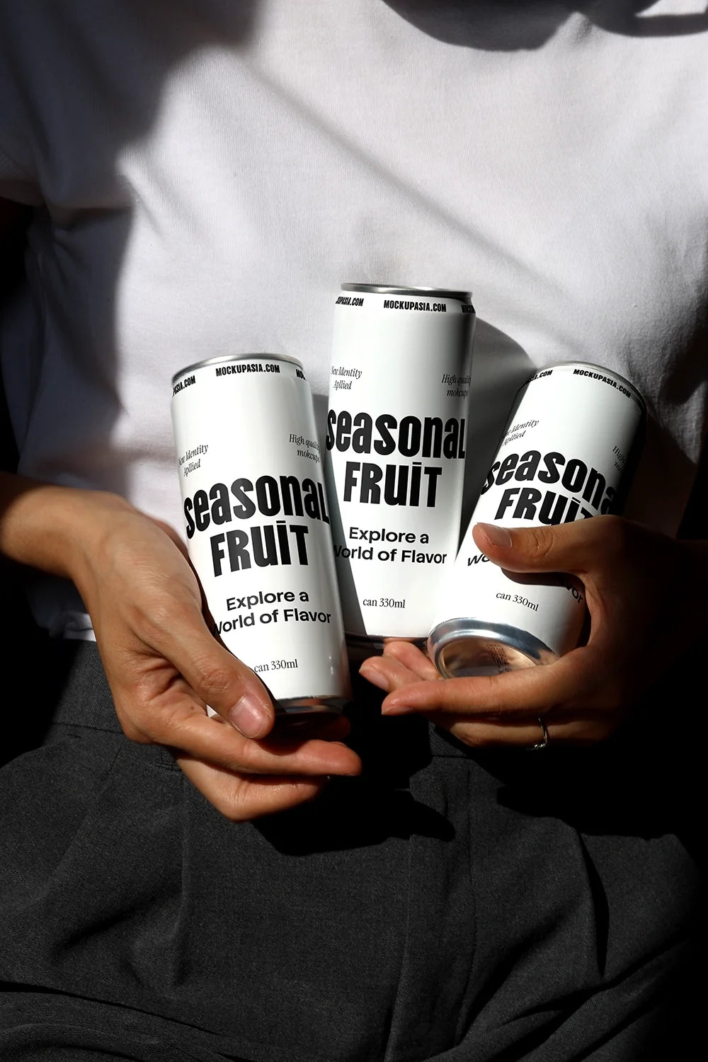 Slim Can Mockup CF04 – 3 Cans Side by Side