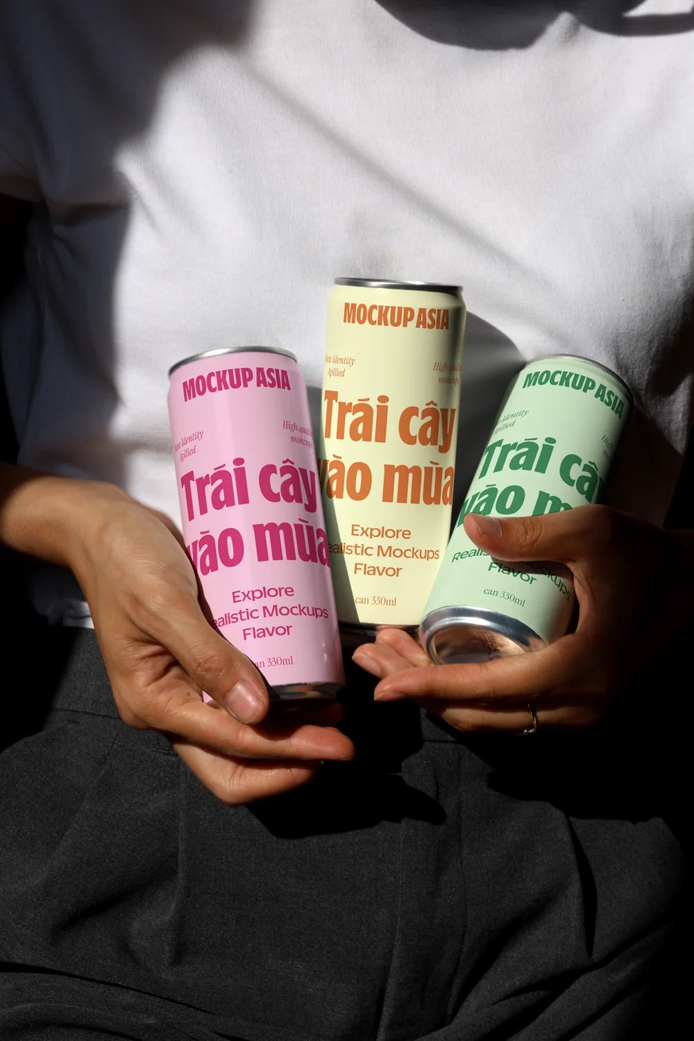 Slim Can Mockup CF04 – 3 Cans Side by Side