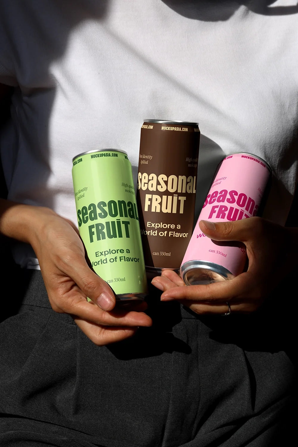 Slim Can Mockup CF04 – 3 Cans Side by Side