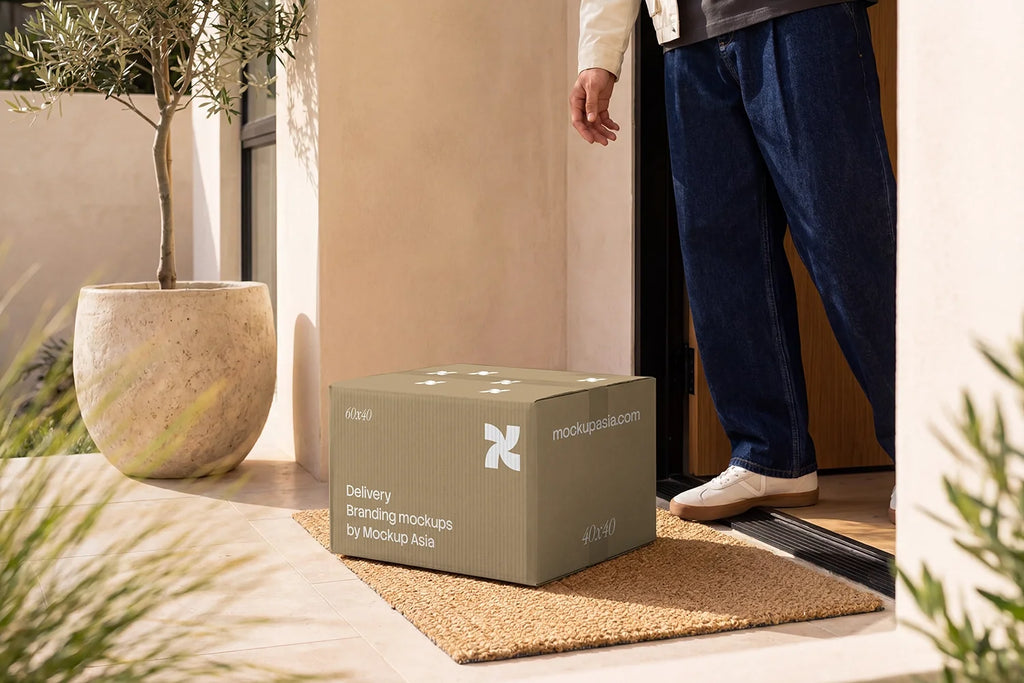 Cardboard Box Packaging Mockup