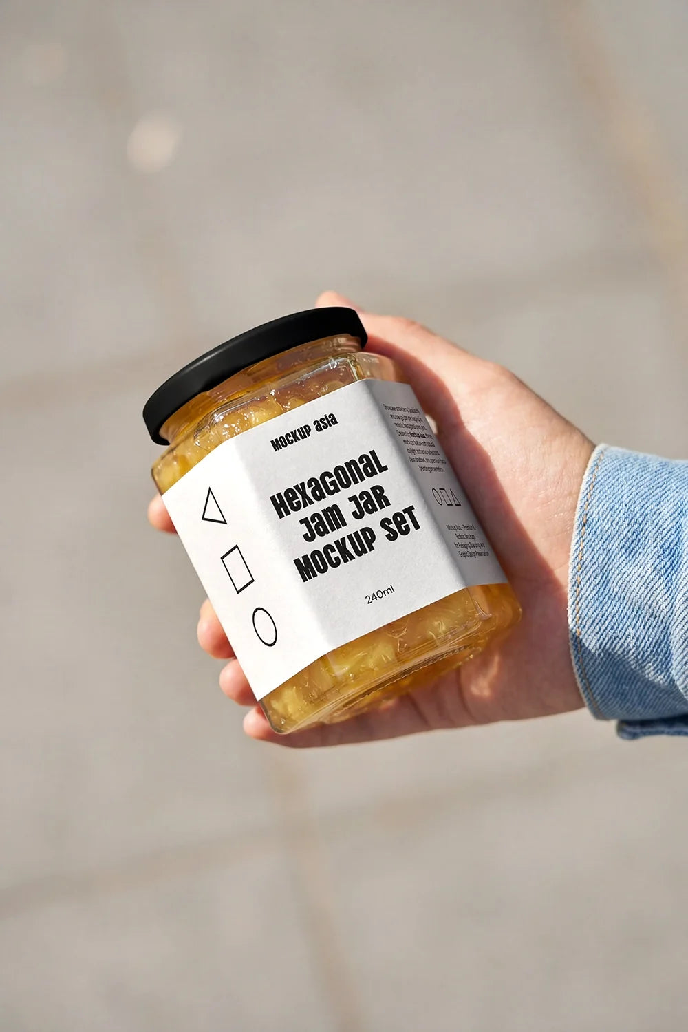 Hexagon Jam Jar Mockup