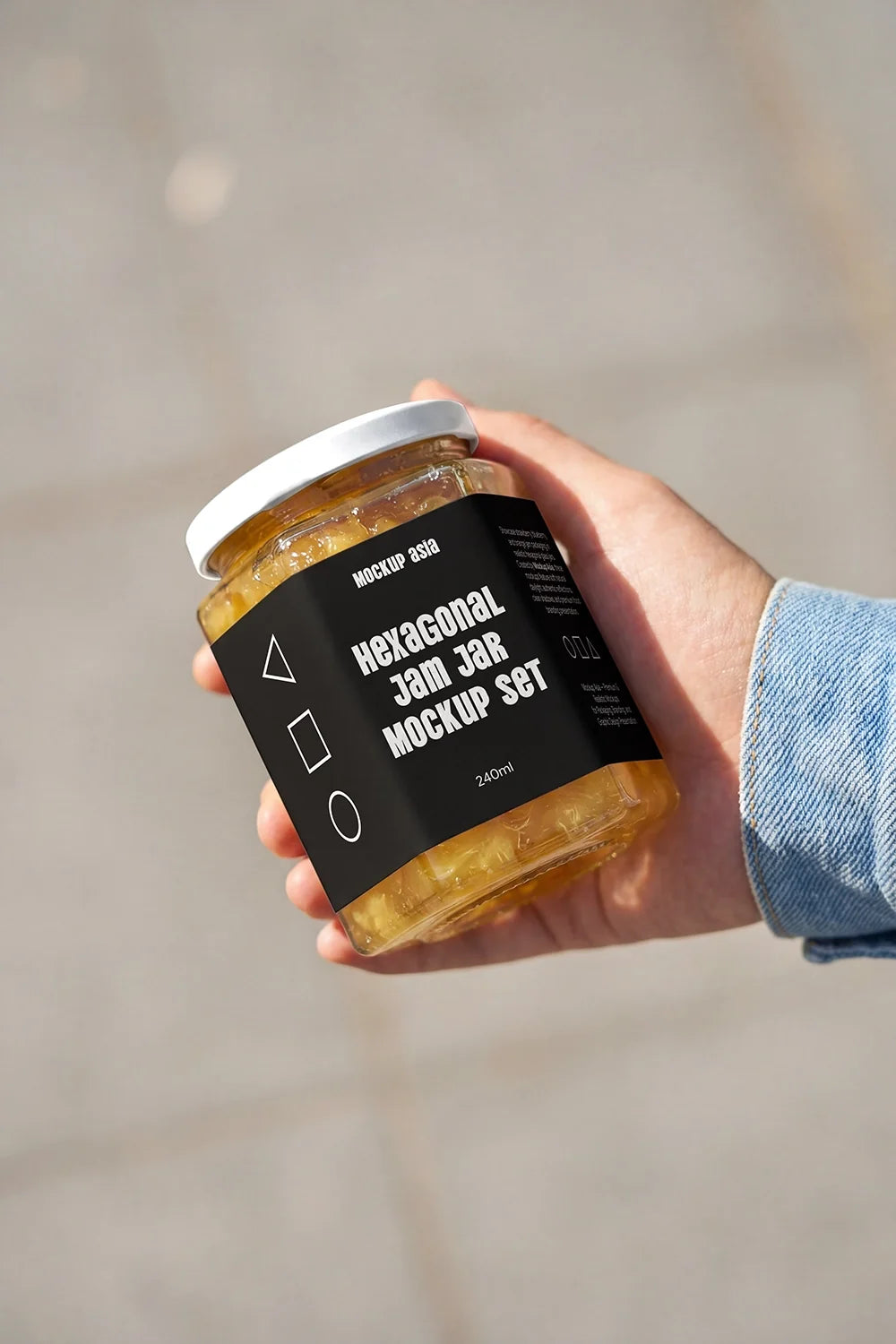 Hexagon Jam Jar Mockup
