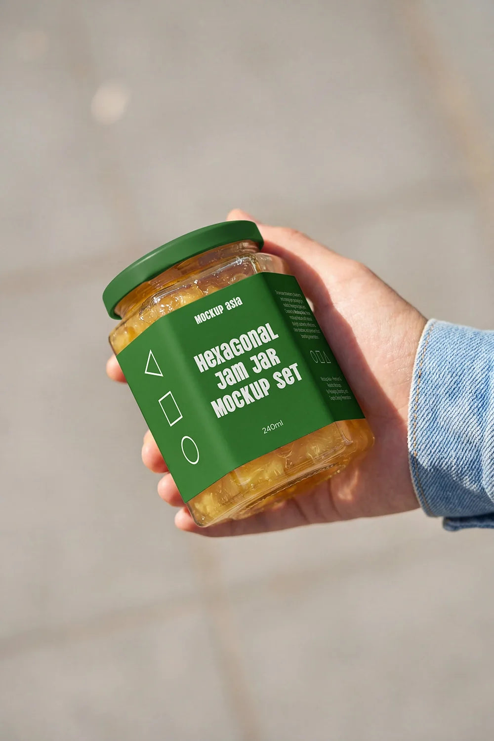 Hexagon Jam Jar Mockup