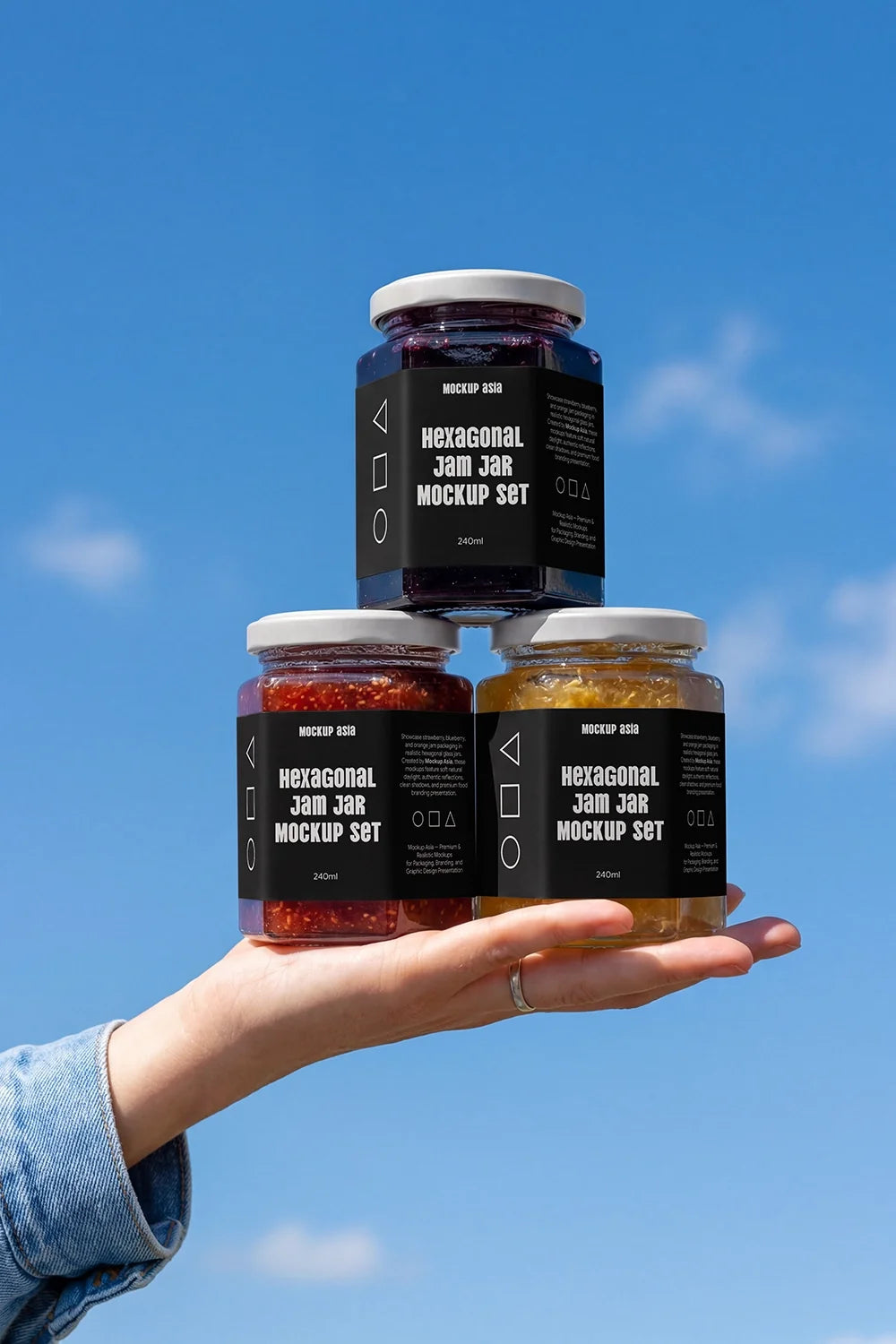 Hexagon Jam Jar Mockup Set