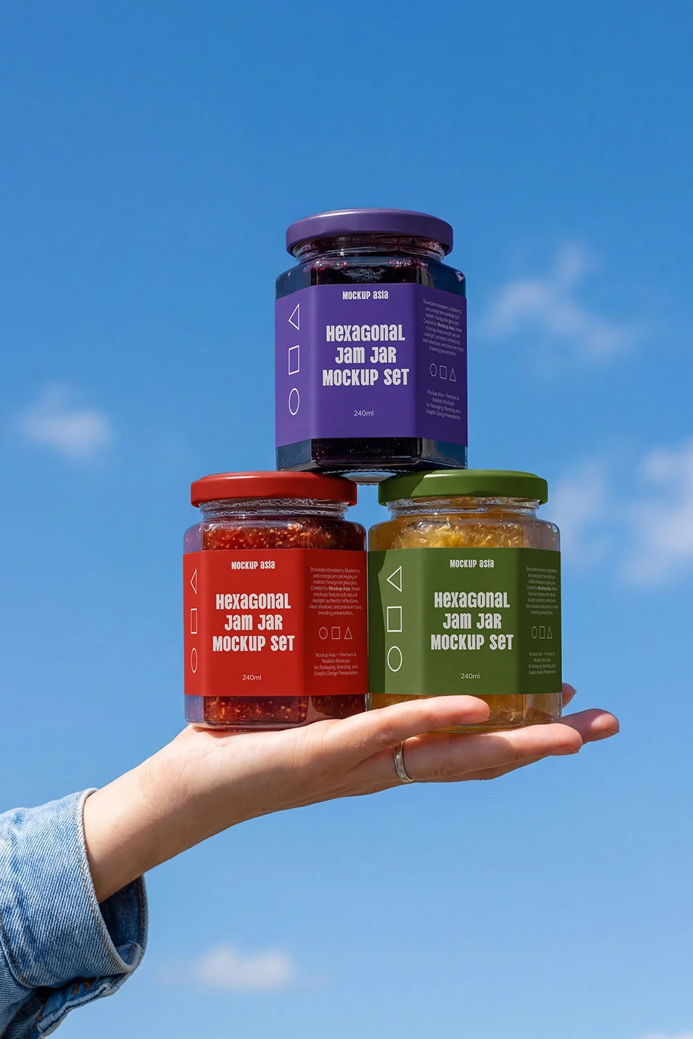 Hexagon Jam Jar Mockup Set