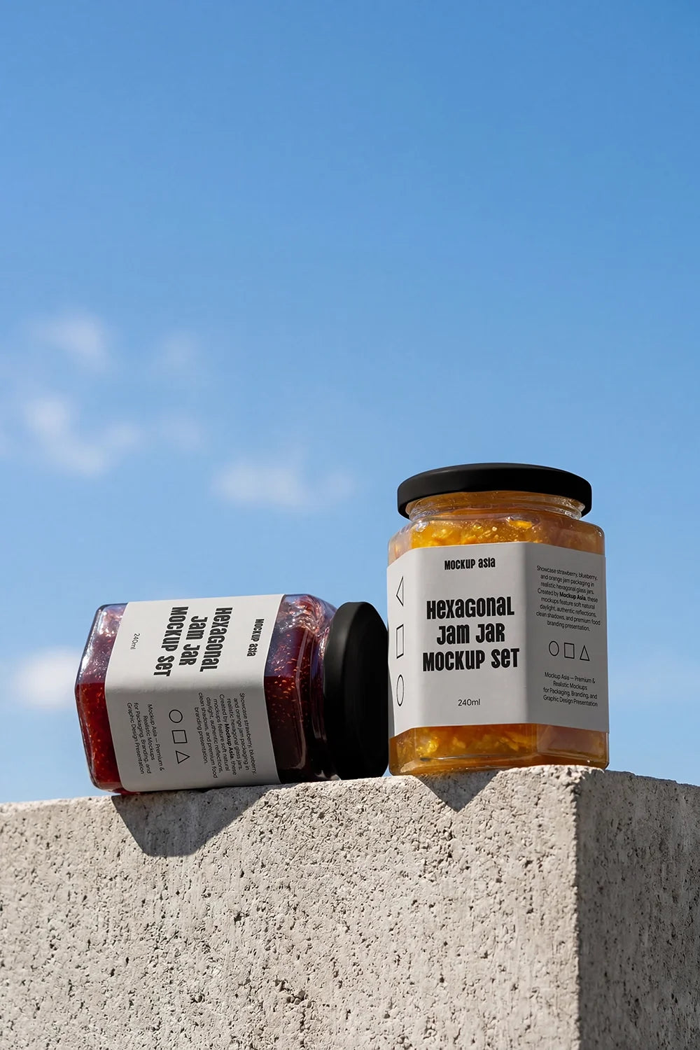 Hexagon Jam Jar Mockup Set