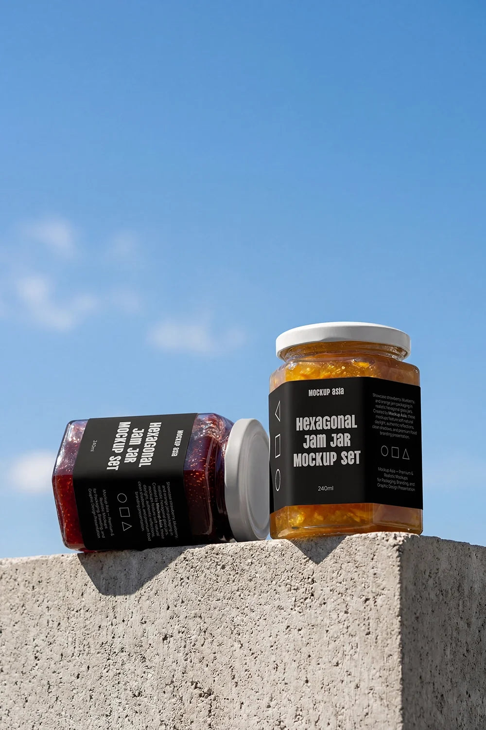 Hexagon Jam Jar Mockup Set