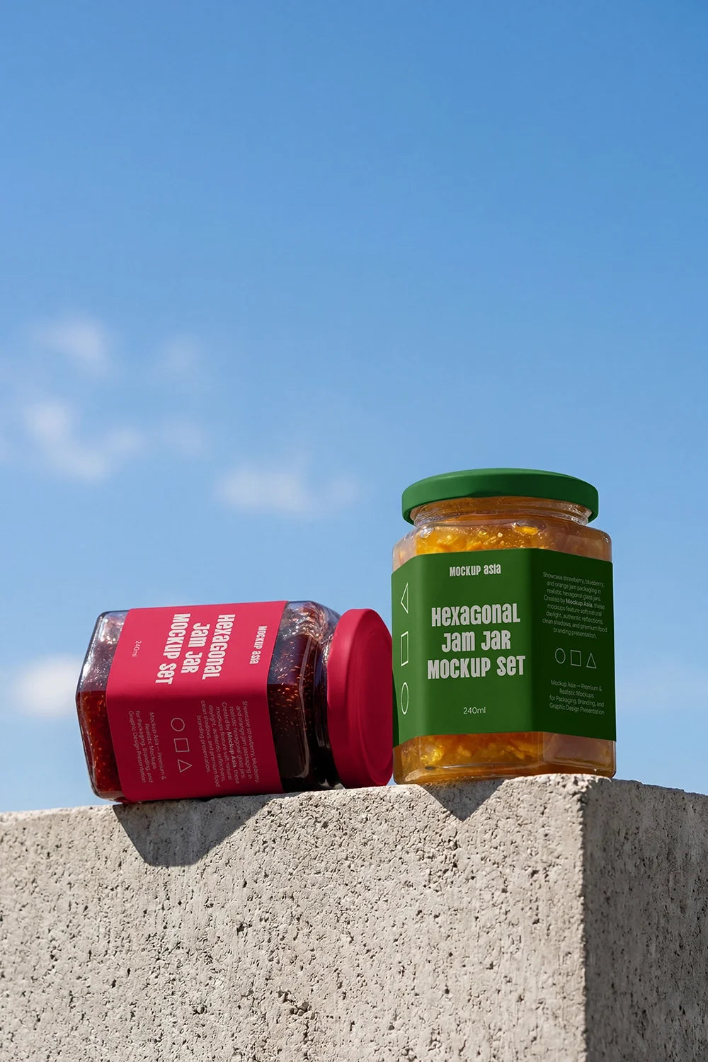 Hexagon Jam Jar Mockup Set
