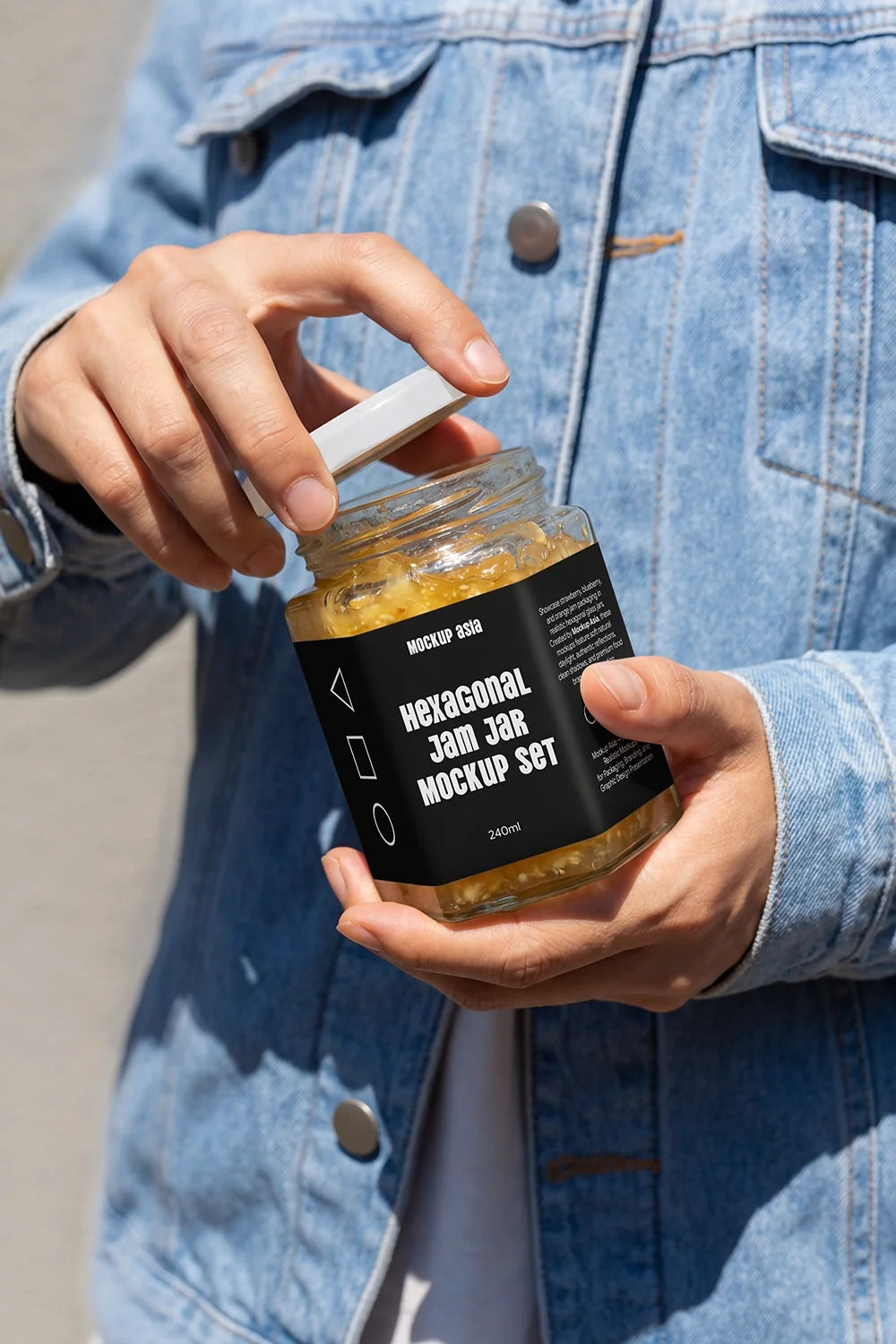 Hexagon Jam Jar Mockup