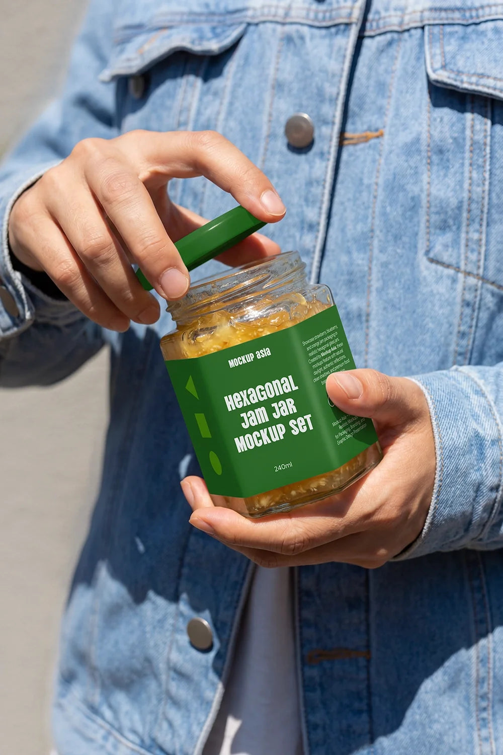 Hexagon Jam Jar Mockup