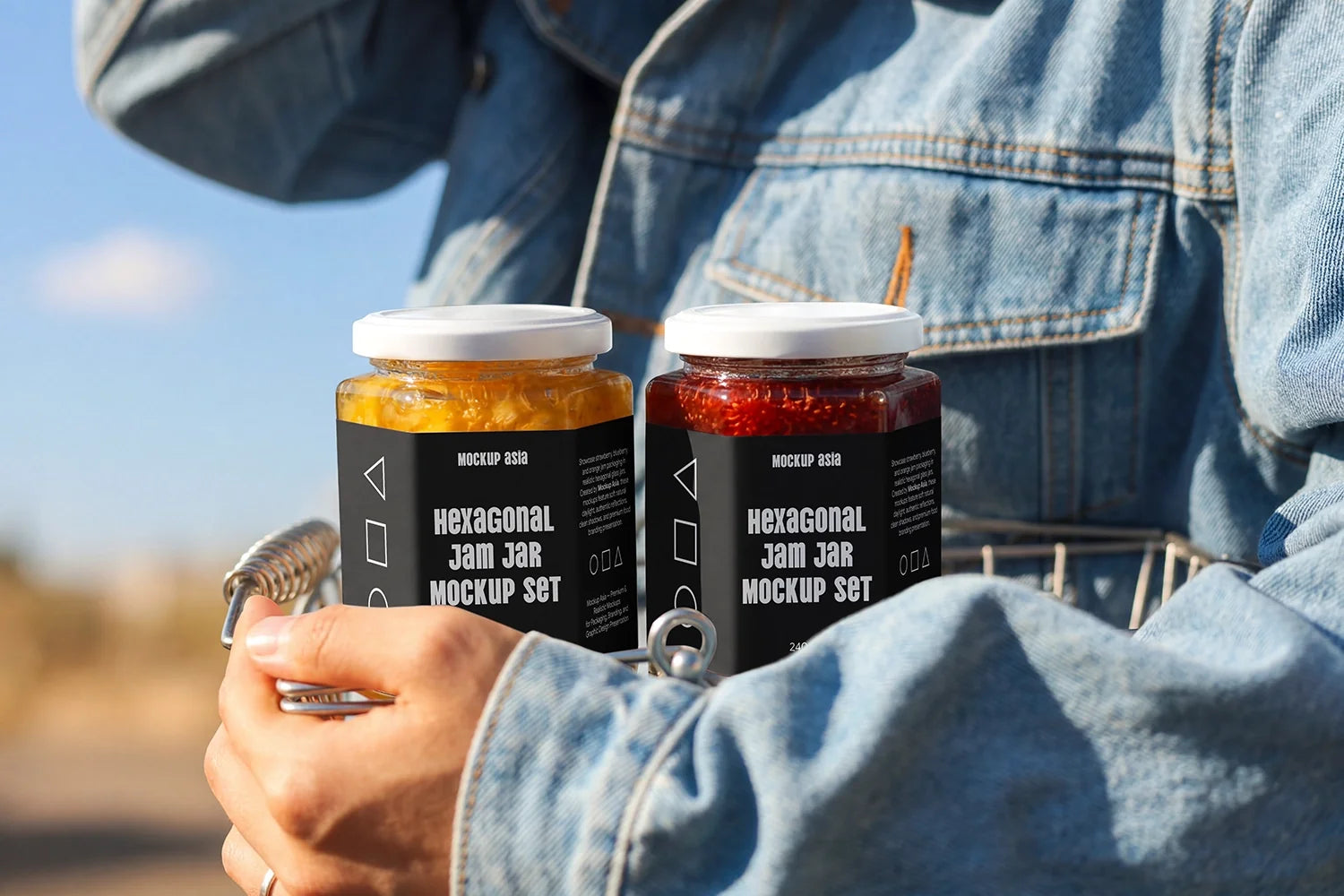 Hexagon Jam Jar Mockup