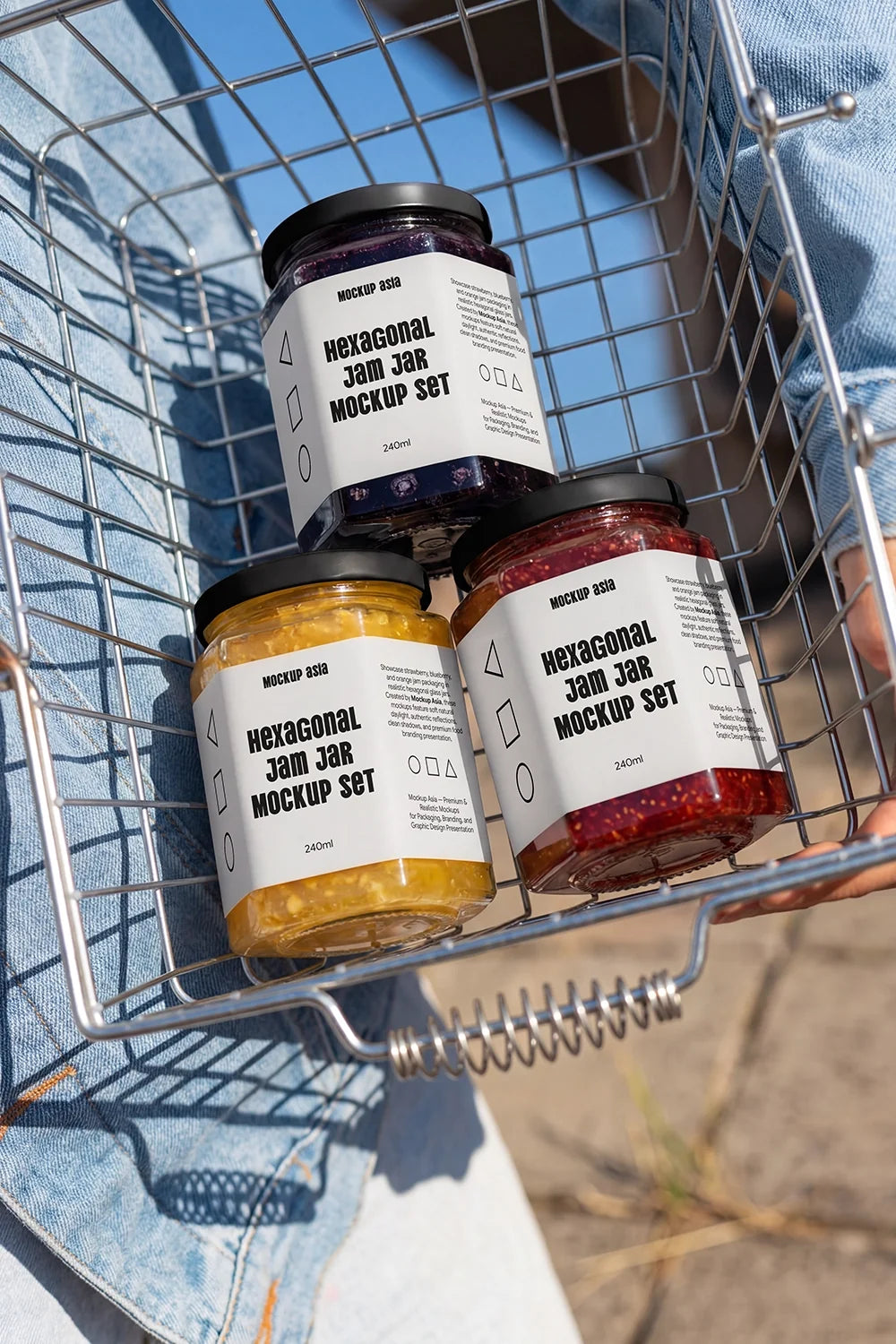 Hexagon Jam Jar Mockup