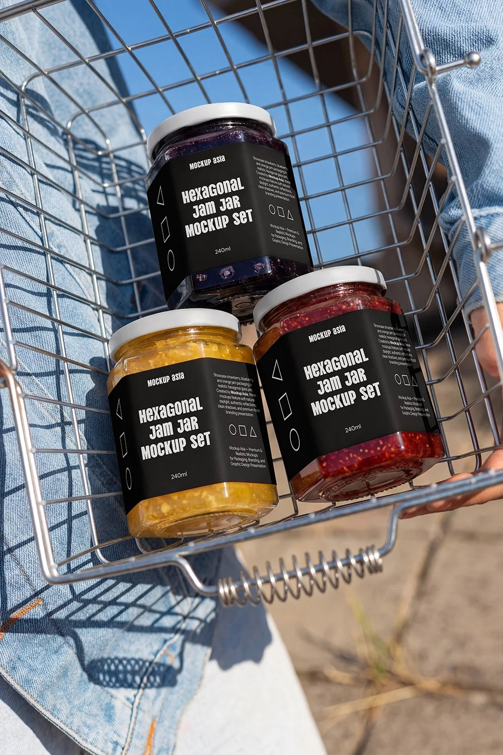 Hexagon Jam Jar Mockup