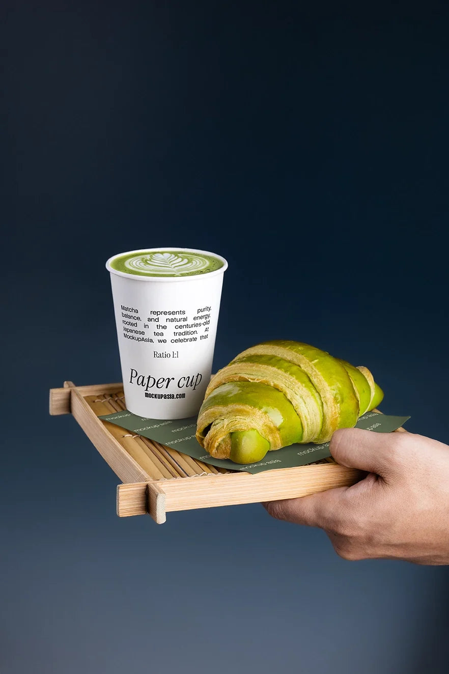 Matcha Paper Cup & Baking Mockup