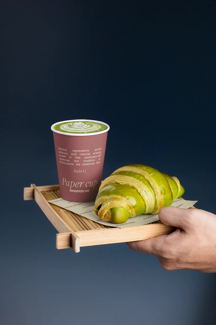 Matcha Paper Cup & Baking Mockup