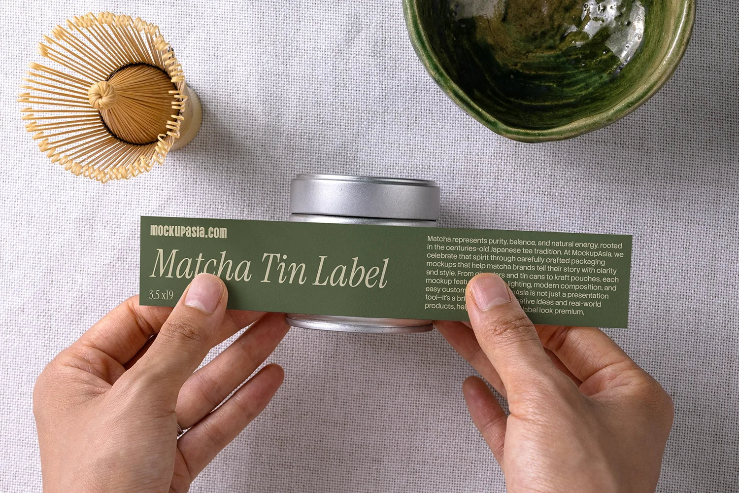 Matcha Tin Label Mockup