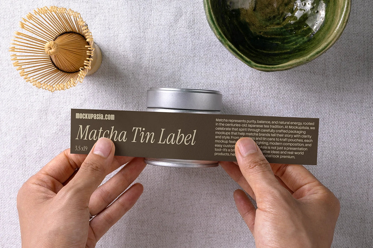 Matcha Tin Label Mockup
