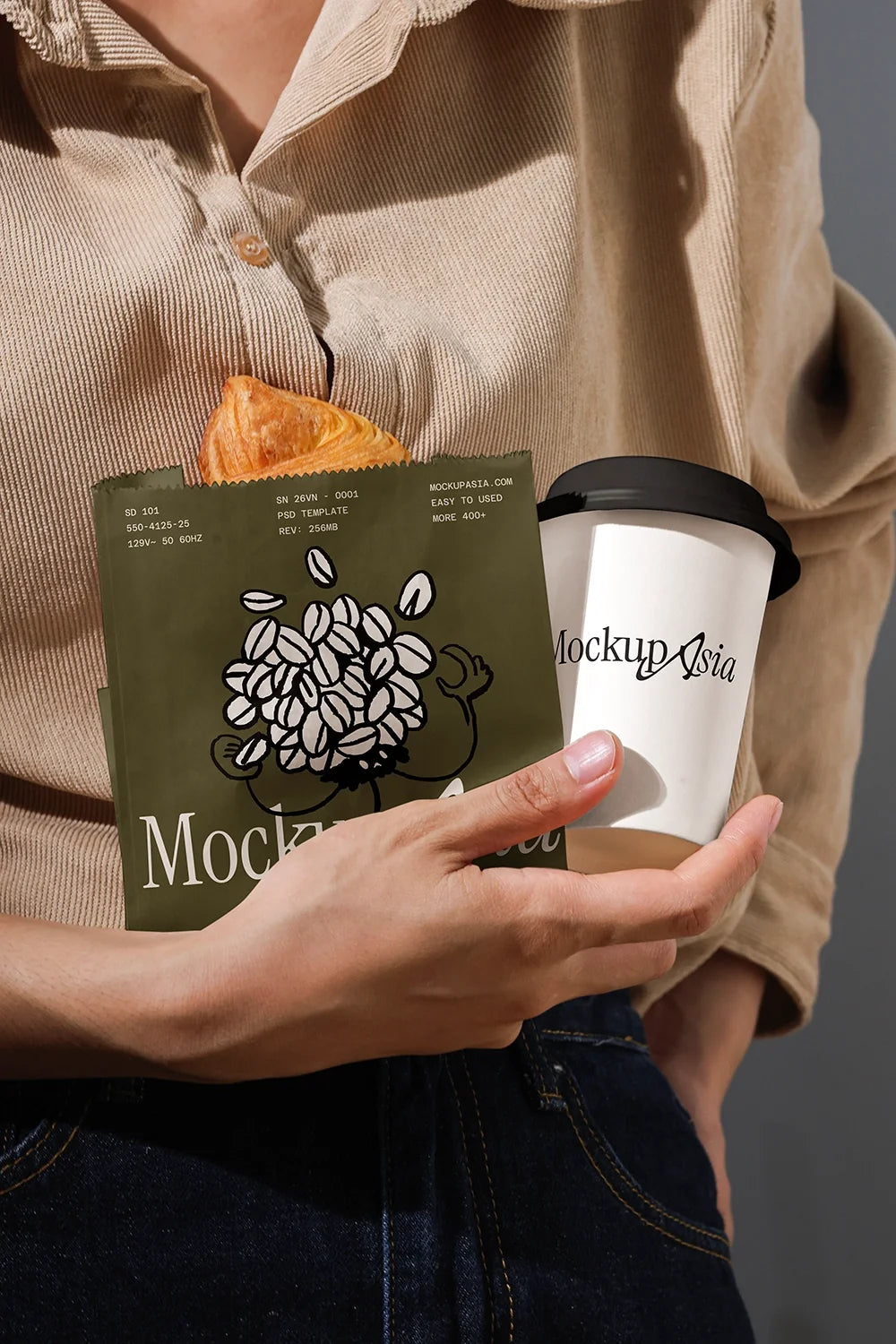 Paper Cup and Bag Mockup