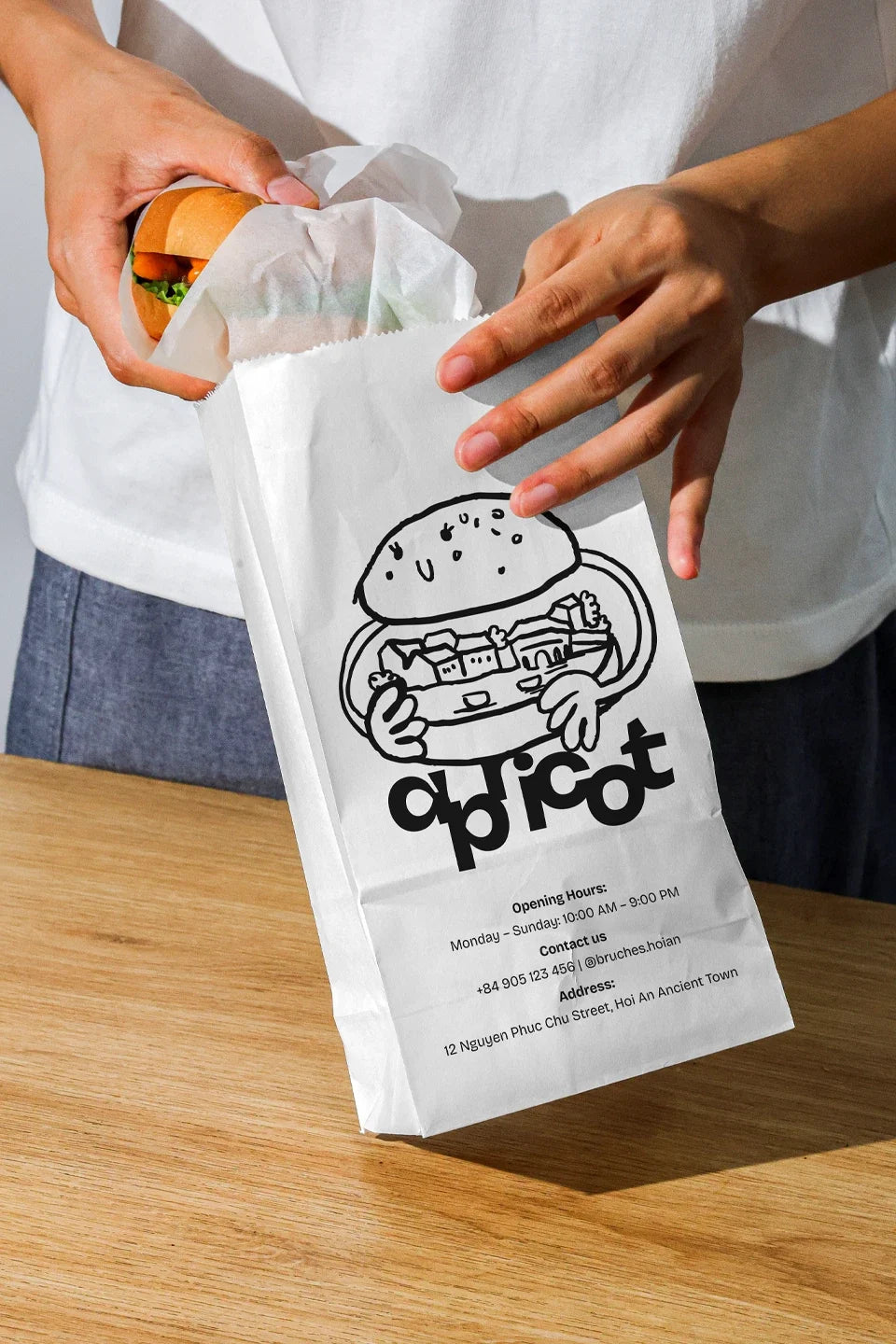 Burger Paper Bag Mockup