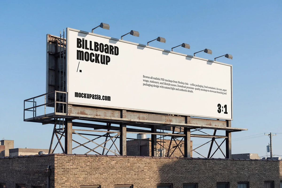 Rooftop Billboard Mockup –
