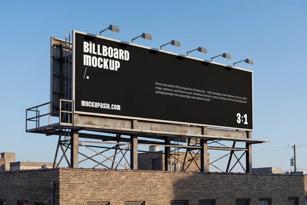 Rooftop Billboard Mockup –