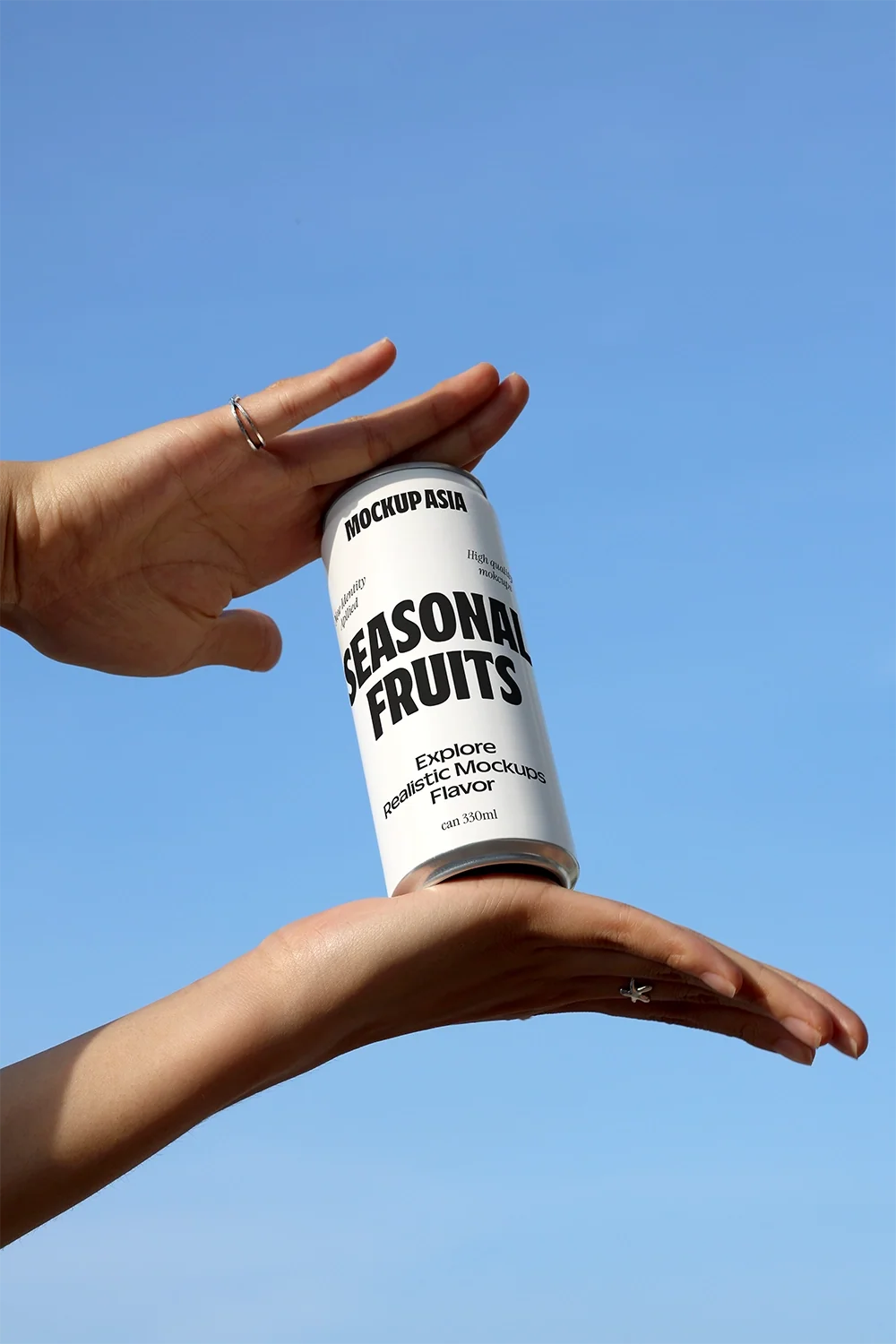 Slim Can Mockup CF30 – Floating Between Hands