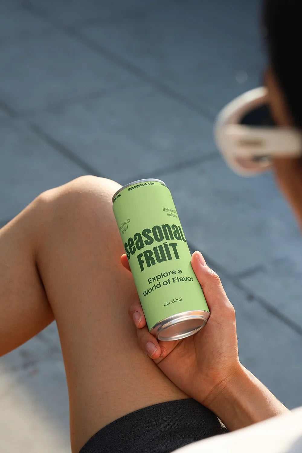 Slim Can Mockup CF36 – Park Bench, Urban