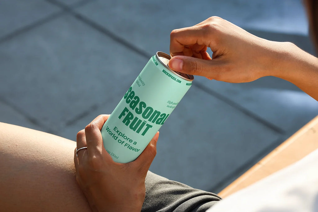 Slim Can Mockup CF37 – Before Opening, Seated