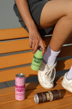 Slim Can Mockup CF26 – 3 Cans, Seated