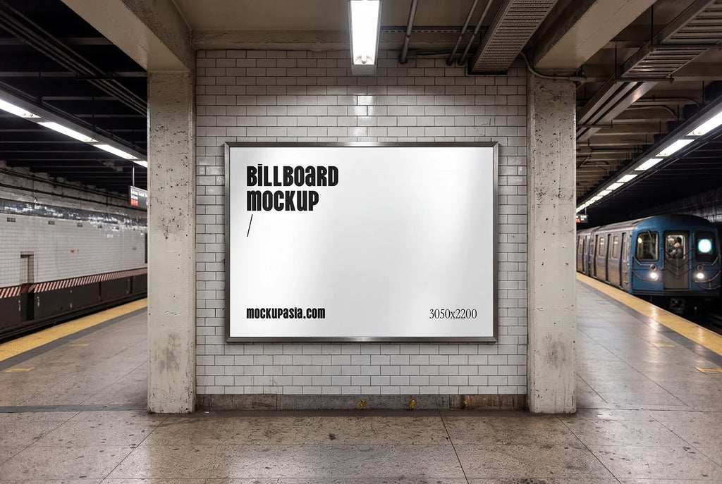Subway Station Billboard Mockup -