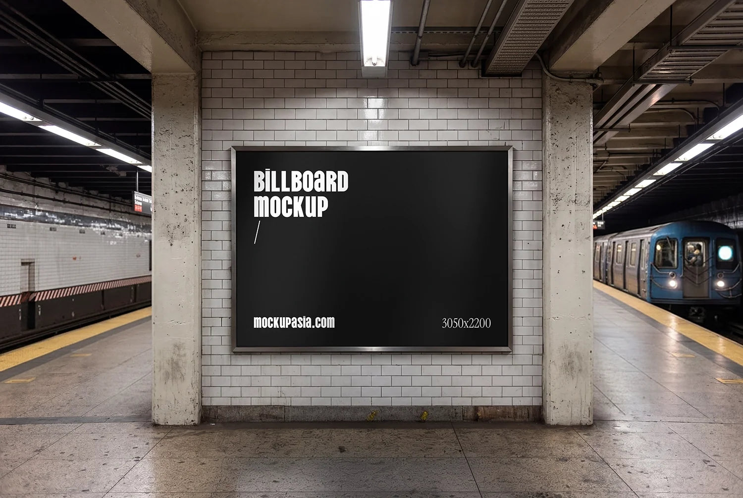 Subway Station Billboard Mockup -