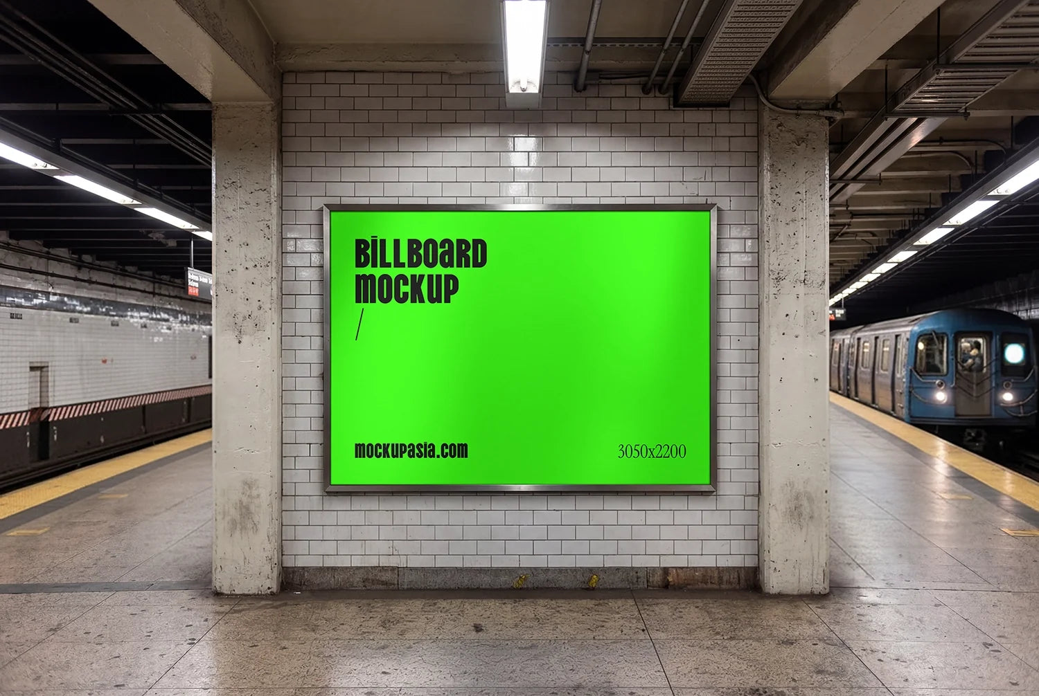 Subway Station Billboard Mockup -