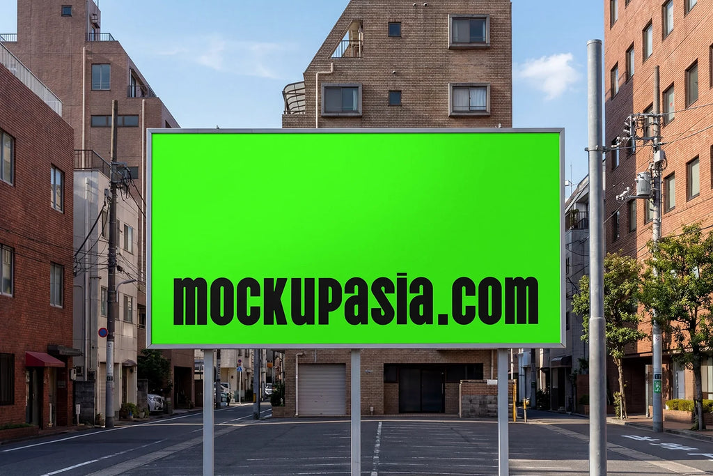 Urban Parking Lot Billboard Mockup –