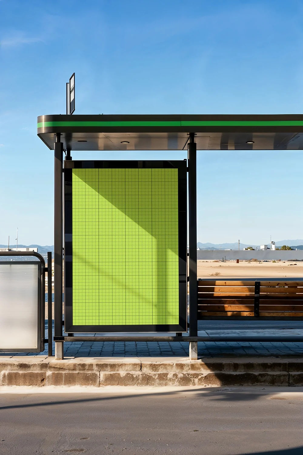 Urban Bus Stop Poster Mockup