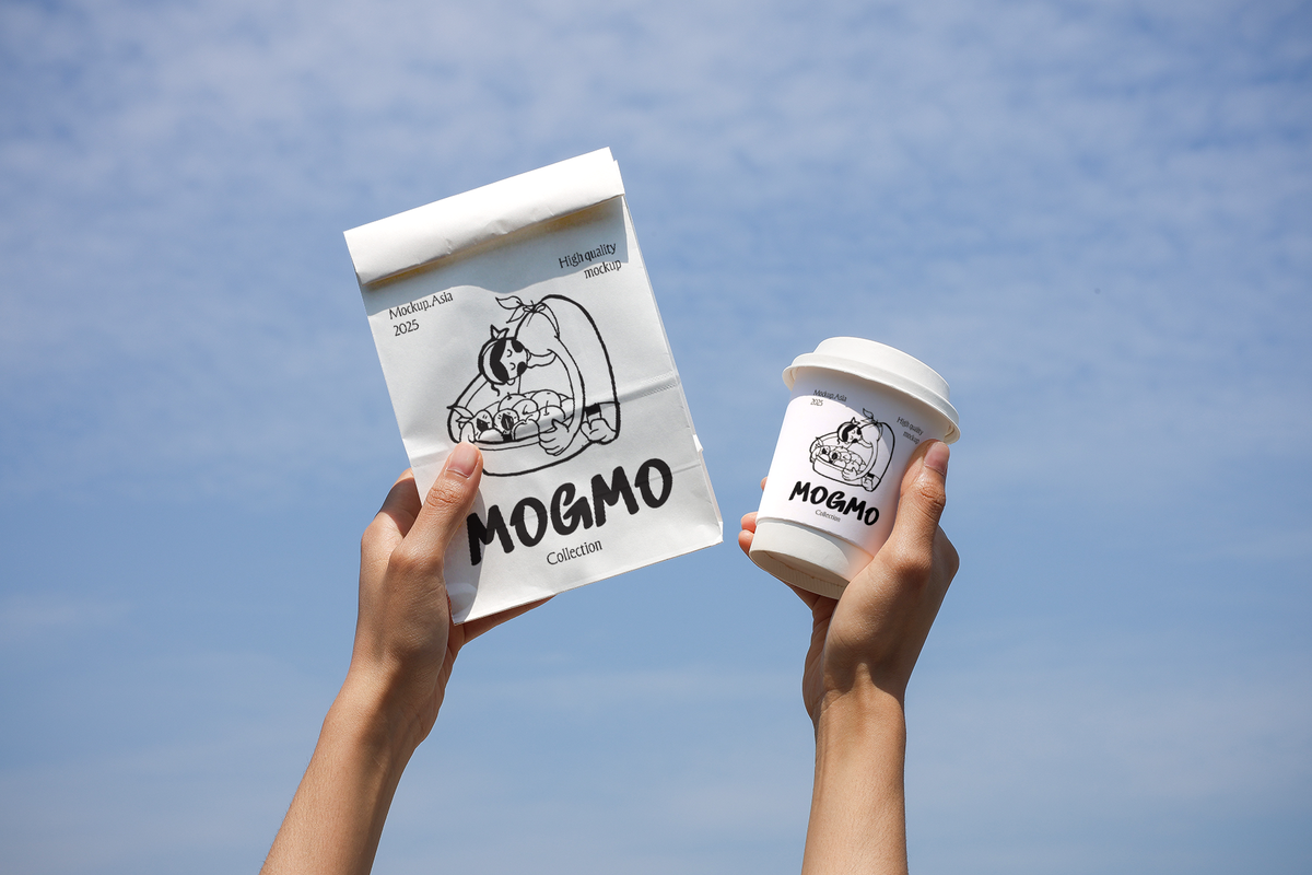 Paper bag & cup Mockup