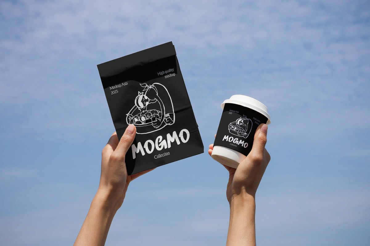 Paper bag & cup Mockup
