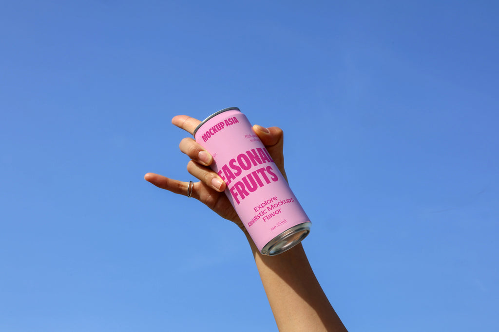 Slim Can Mockup CF11 – Tilted Angle, Sky