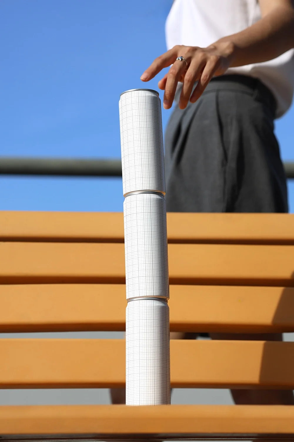 Slim Can Mockup CF20 – 3 Cans Stacked
