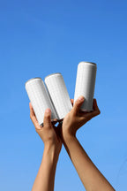 Slim Can Mockup CF15 – Lifted Overhead, Sky