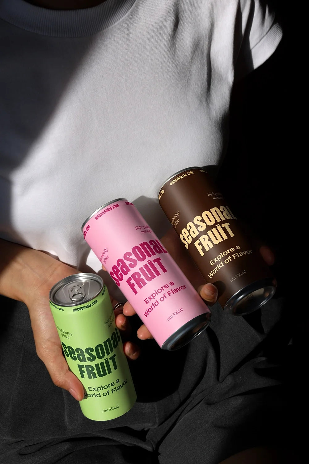 Slim Can Mockup CF06 – 3 Cans Held Together