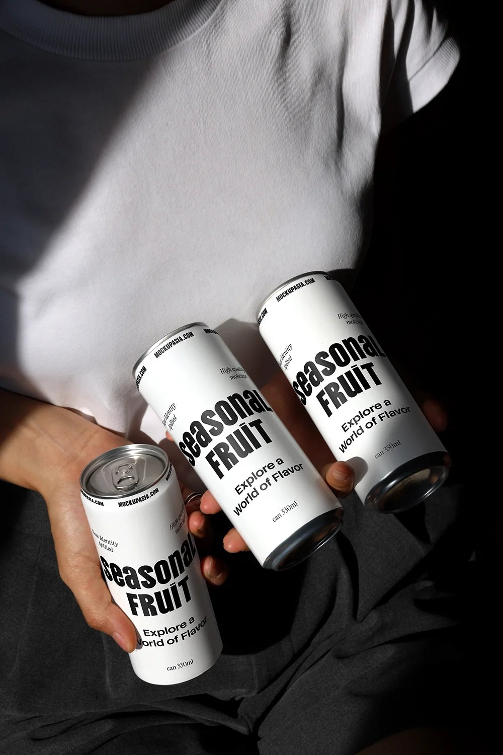 Slim Can Mockup CF06 – 3 Cans Held Together