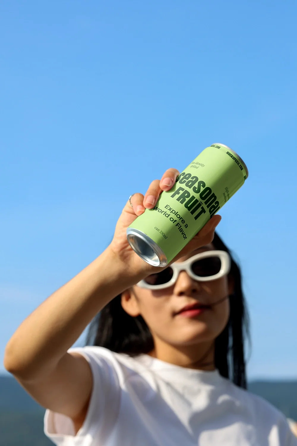 Slim Can Mockup CF16 – Low Angle Hero Shot