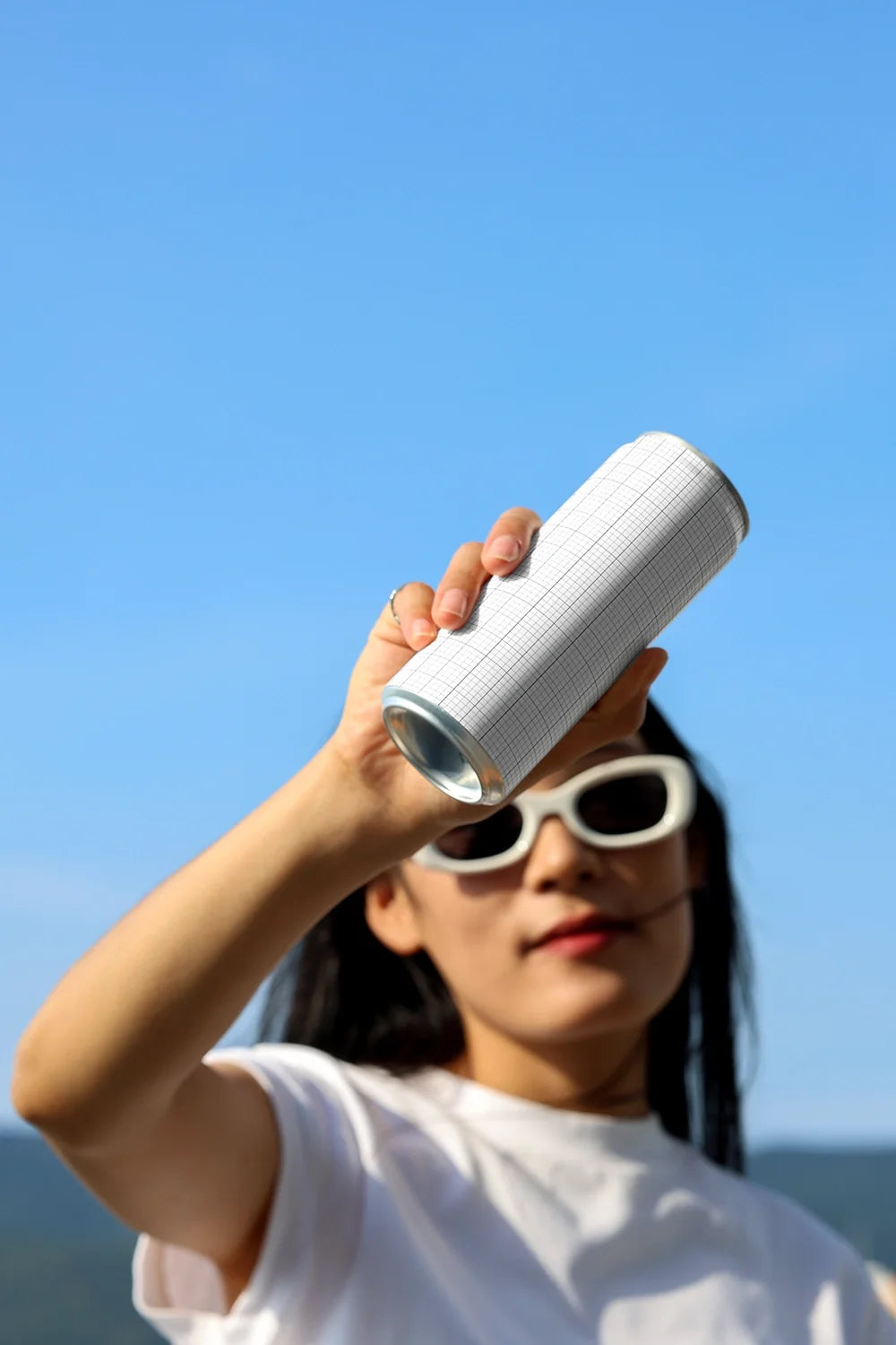 Slim Can Mockup CF16 – Low Angle Hero Shot
