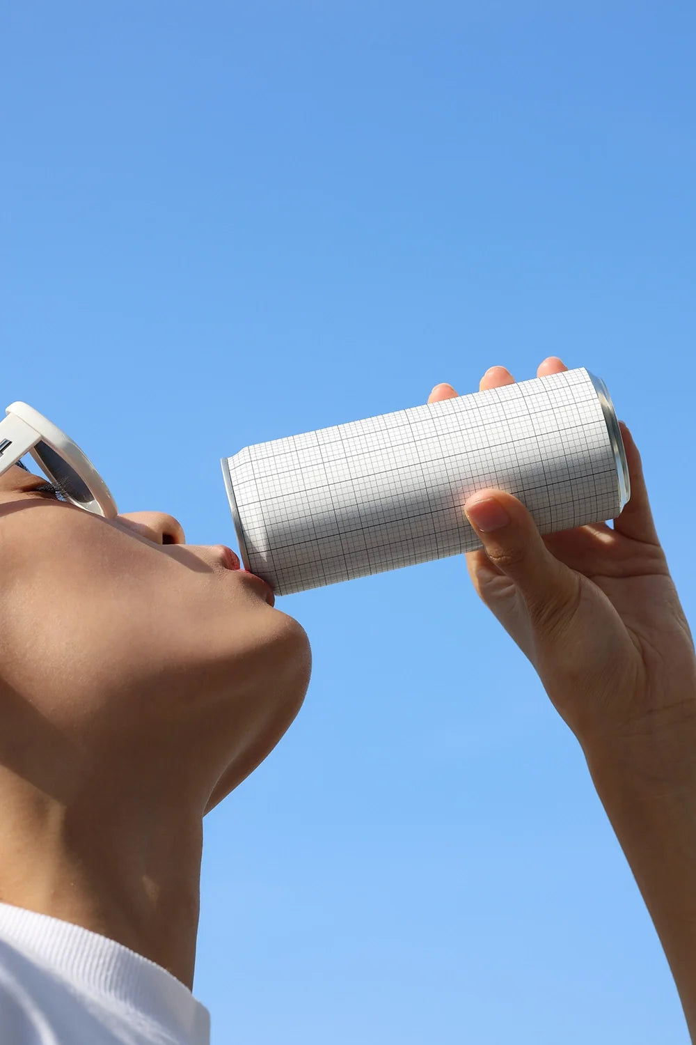 Slim Can Mockup CF18 – Drinking, Low Angle