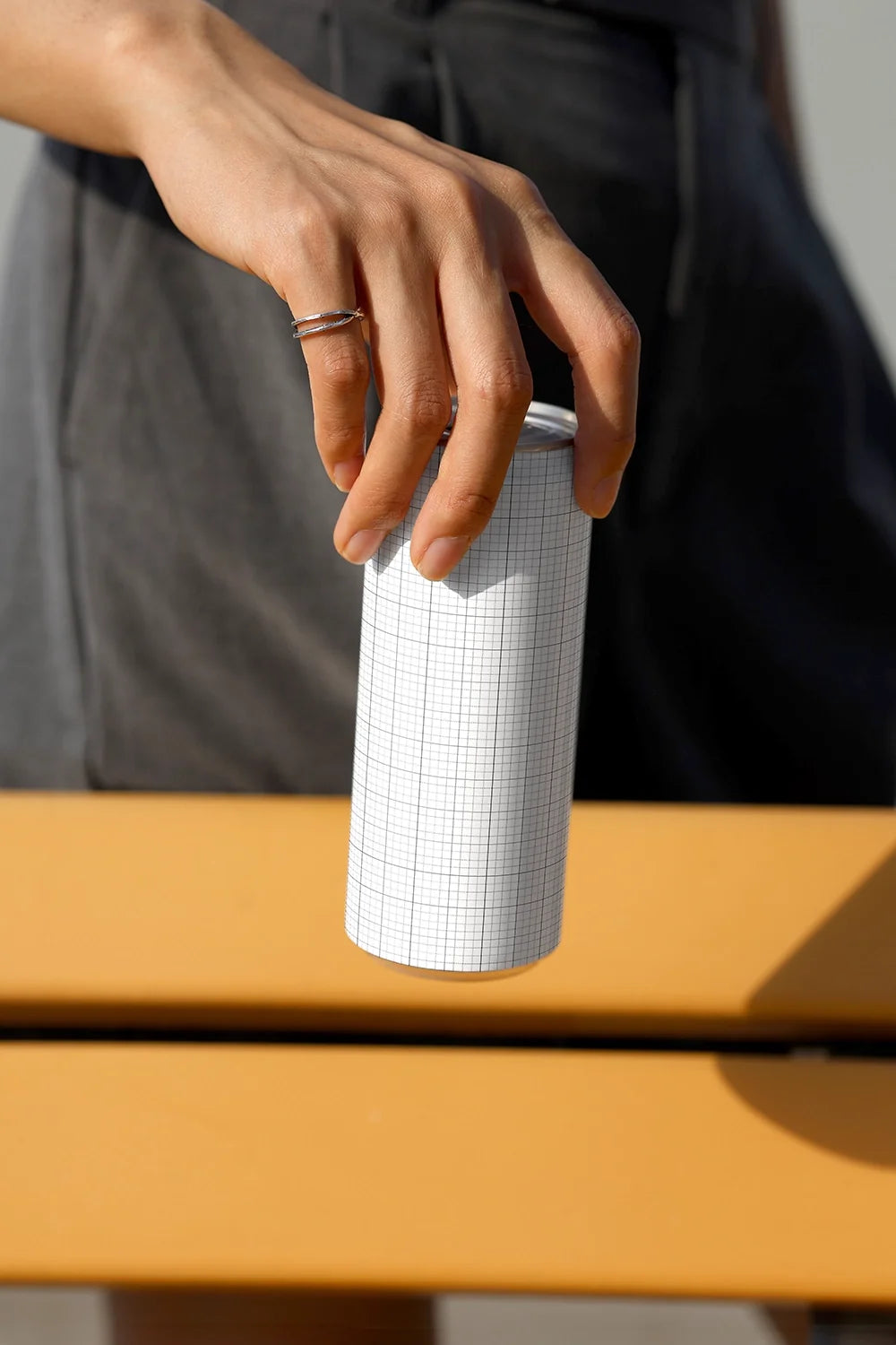 Slim Can Mockup CF21 – Single Can, Outdoor